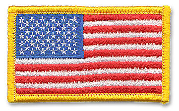 American Flag with Gold Border
