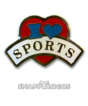 I Love Sports Pin