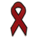 Red Awareness Ribbon (Solid Embroidered)
