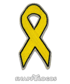 Yellow Awareness Ribbon (Solid Embroidered)